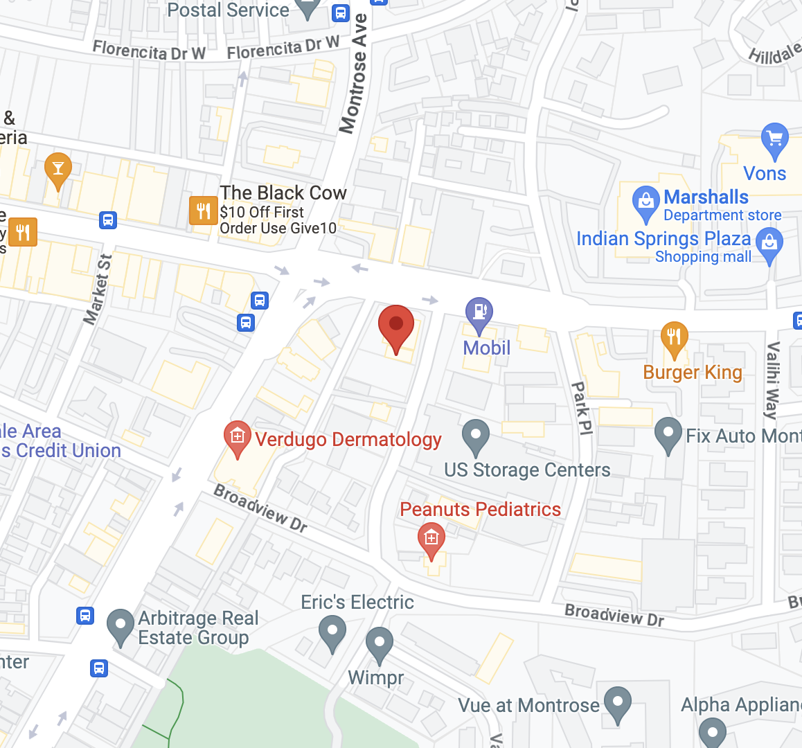 Map to Vital Chiropractic & Wellness in Montrose, CA